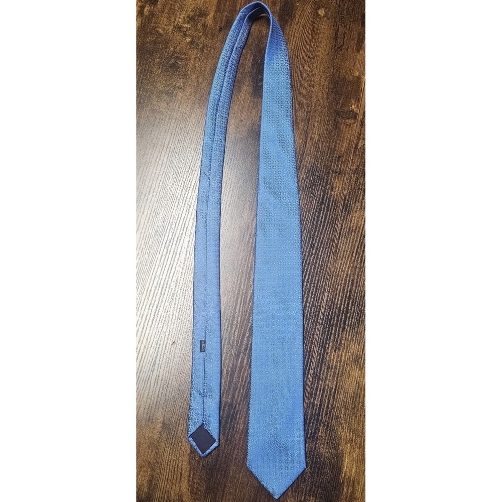 Charvet Place Vendome Silk Tie Blue Geometric Design 57x3